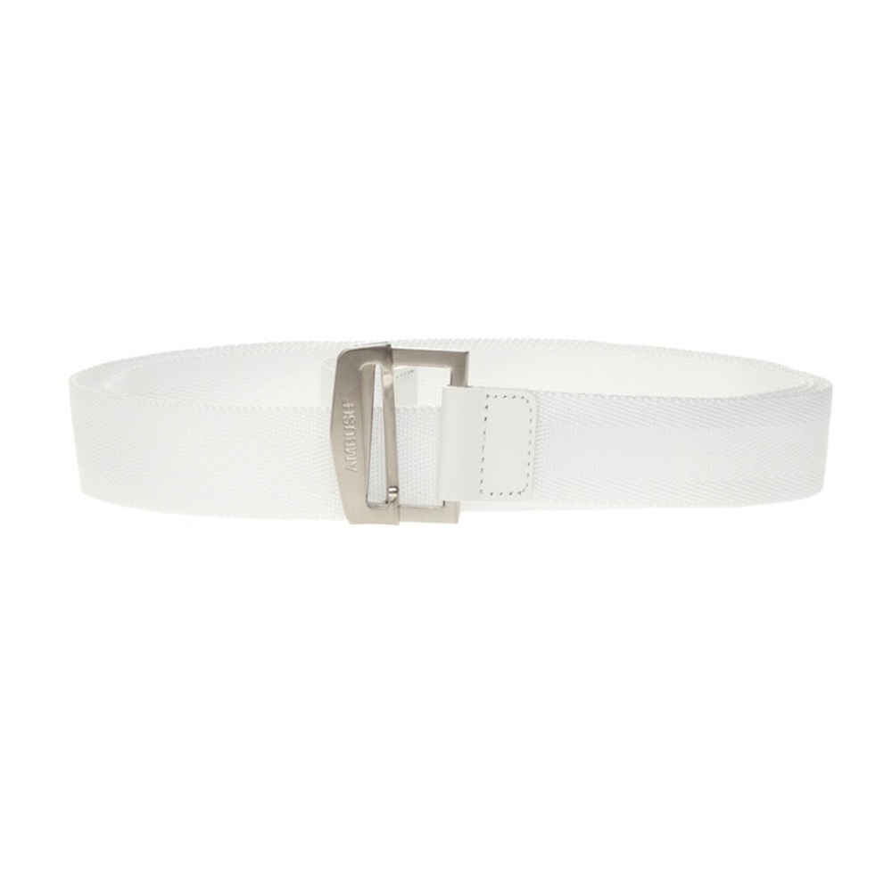 Ambush White Leather Fabric Belt